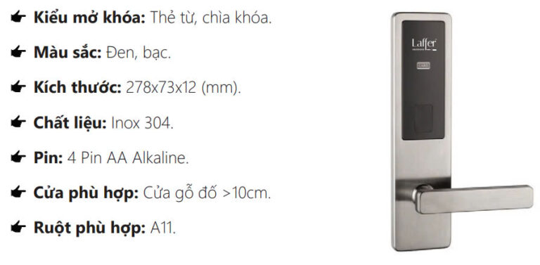 Khoá Khách Sạn Thẻ Từ Laffer DSH115