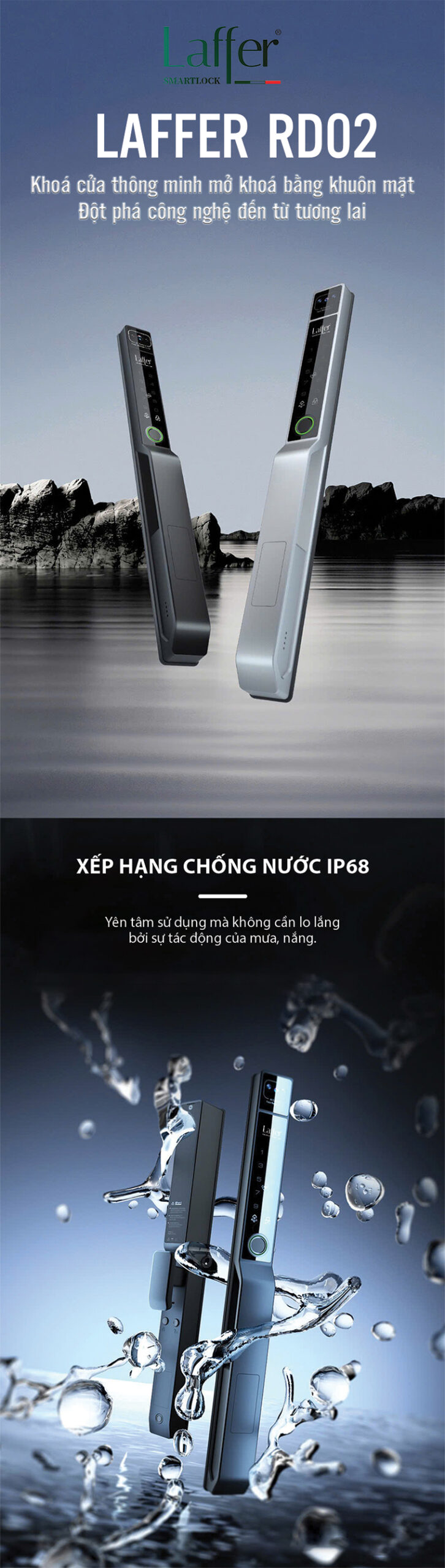 Khóa Nhận Diện Khuôn Mặt Cửa Nhôm Laffer RD02