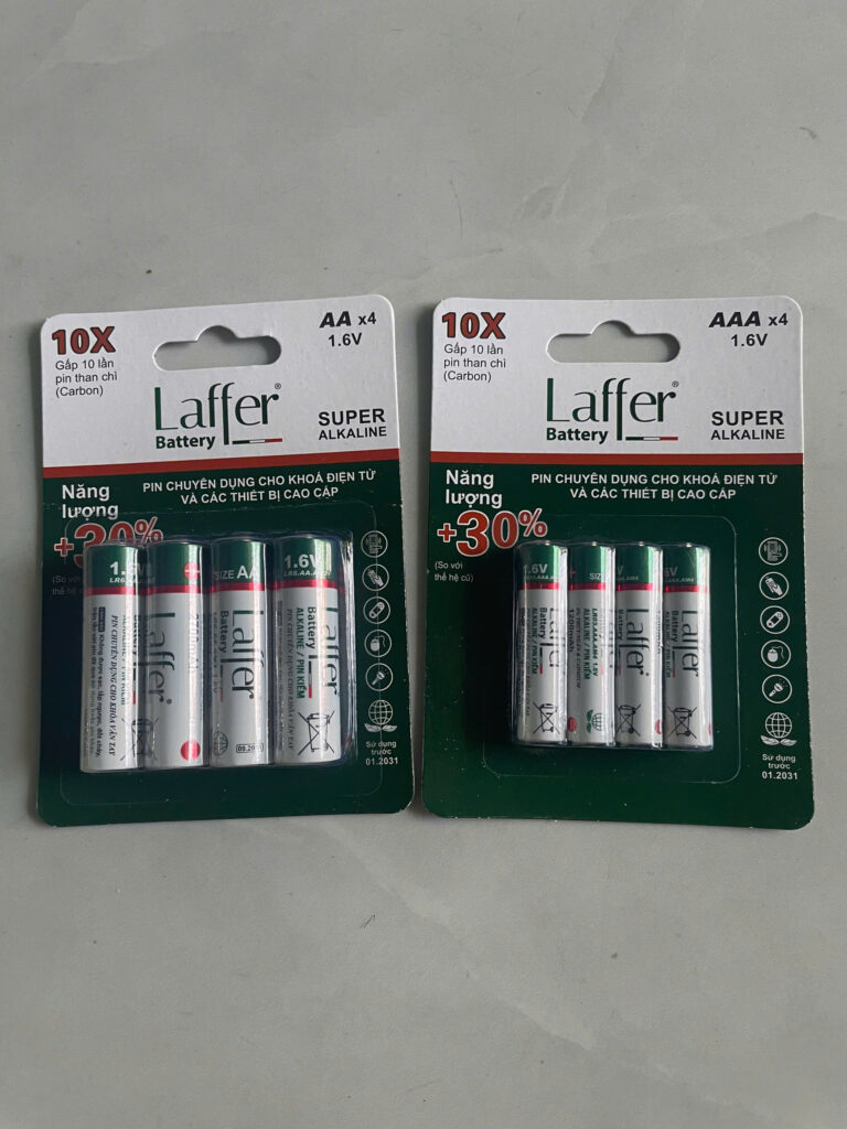 Pin Laffer Chính Hãng Cho Khóa Vân Tay – Việt Hưng SmartHome Pin AA, AAA Dung Lượng Cao Cho Khóa Cửa Vân Tay